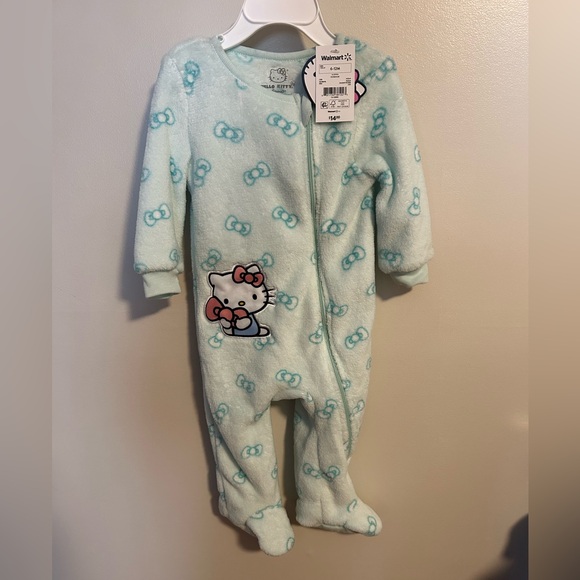 Hello Kitty Other - Hello Kitty Aqua Kids Footie Pajamas